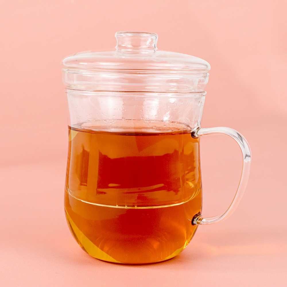 Gelas Cangkir Teh Peralatan Kopi with Glass Infuser Filter Set Tea Cup Mug Kaca Murah