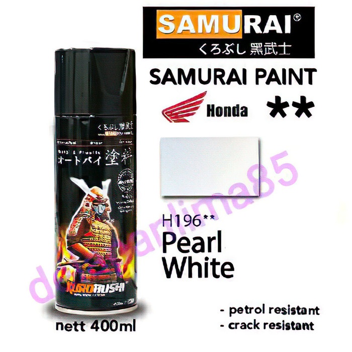 SAMURAI PAINT PEARL WHITE H196**/PUTIH MUTIARA/CAT SEMPROT/PYLOX/PILOX