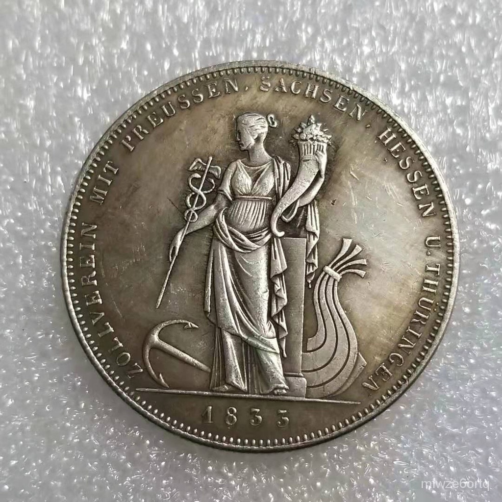 Kerajinan Kuno1833Koleksi Mata Uang Asing Koin Peringatan Perak Jerman Kualitas Kuningan1526