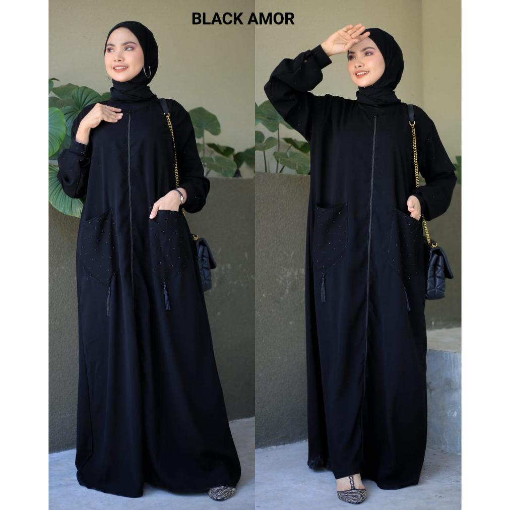 {SALE} Baju Abaya Hitam Turki Terbaru 2023 Motif Armor {Terlaris}