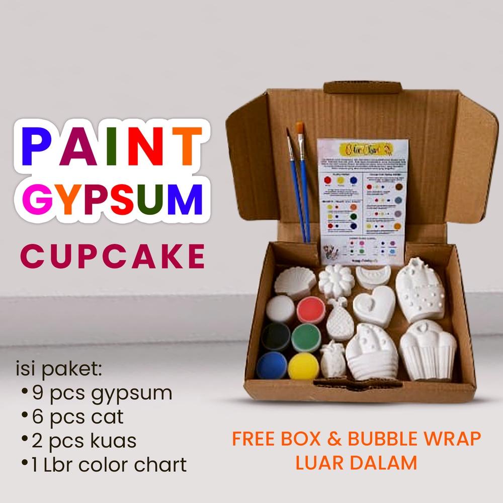 

Miliki - Paket Lukis Gypsum Set Melukis Anak Lengkap DIY Mainan Mewarnai Patung Gypsum Dengan Box Cat Air Acrylic Watercolor Paint Kuas Lukis ..