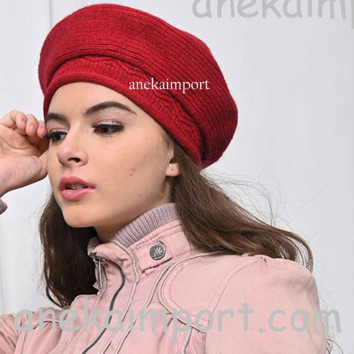 TOPI BARET WINTER WANITA, TOPI BERET BARET WANITA, TOPI MUSIM DINGIN