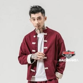 Cheongsam Pria Baju Kemeja Ip Man Ipman Wing Chun Mandarin Koko Muslim