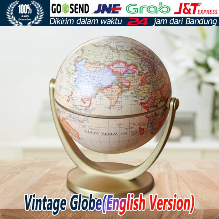 Promo Pajangan Globe Peta Dunia Atlas Bola Dunia Putar 360 Derajat Vintage