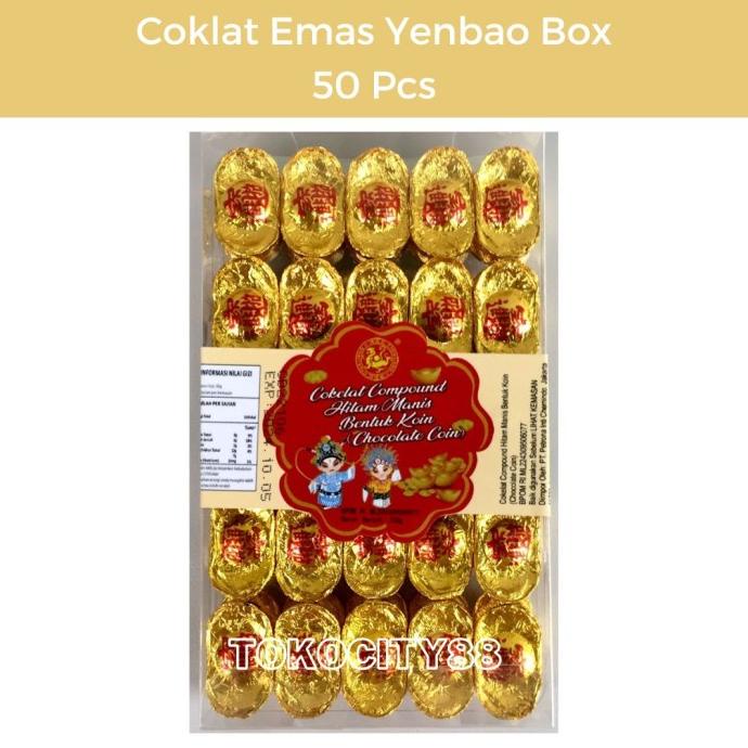 

Cemilan / Parcel Coklat / Coklat Emas Yenbao Box 50 Pcs / Halal Pengiriman Cepat