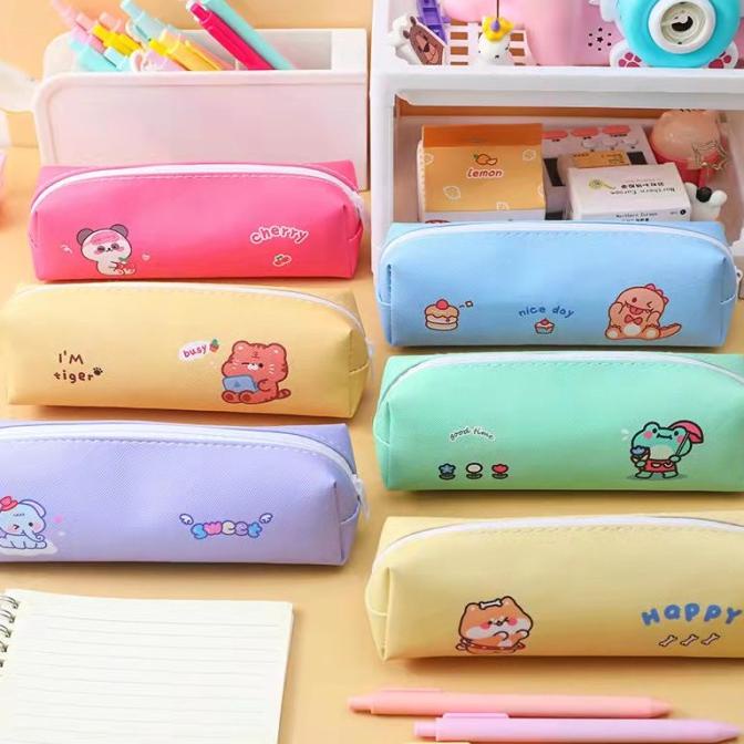 

KOTAK PENSIL PU MOTIF KARTUN LUCU / TEMPAT PENSIL LUCU / KOTAK PENSIL