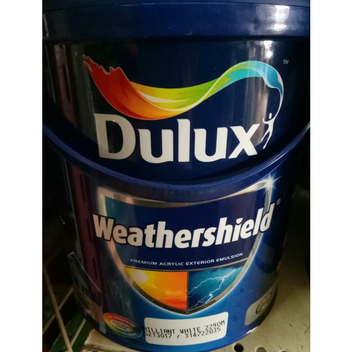 Cat Dulux Weathershield 20 Liter 1 Pail Brilliant White -Megah CT