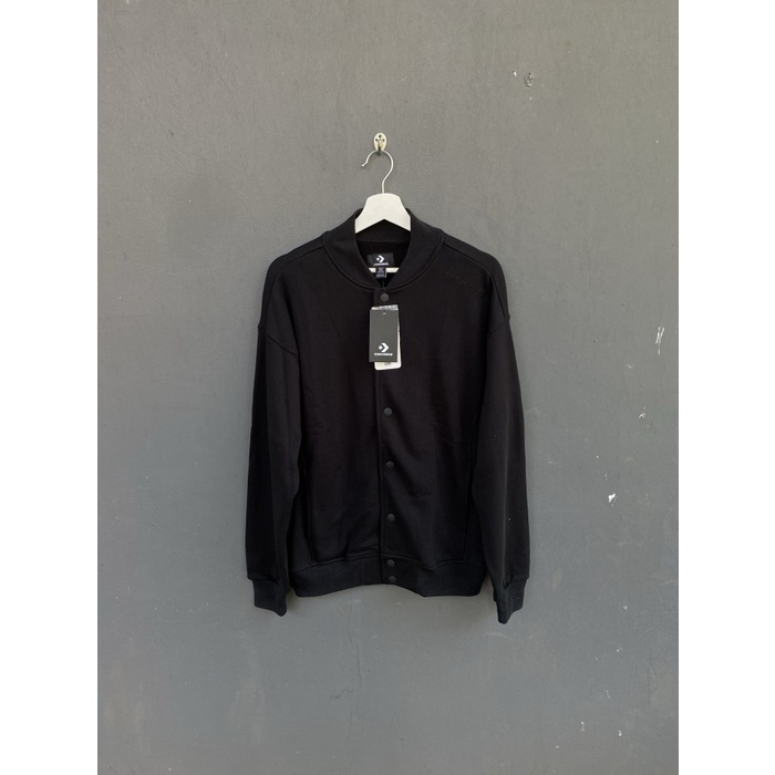 [COD] Jaket Bomber Converse Twisted Varsity Full Black Original Asli Terbaru