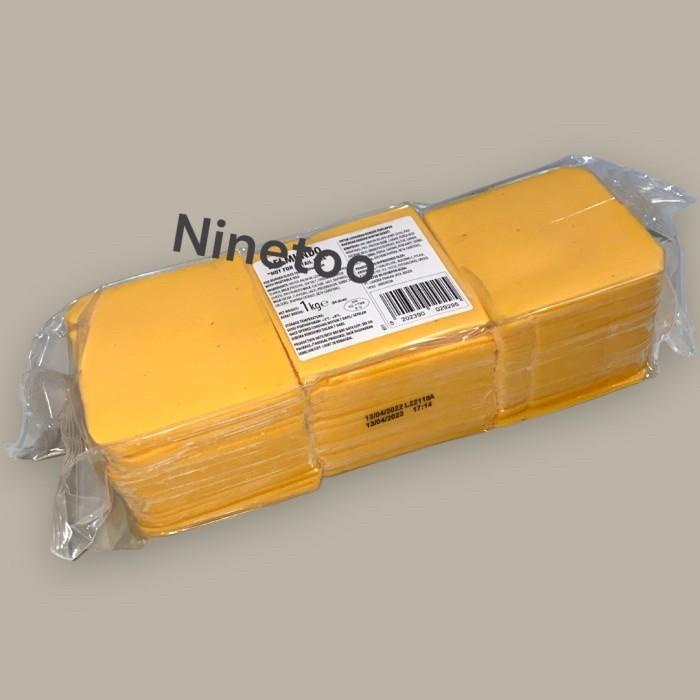 

Burger slice cheese keju Red cheddar slices 1kg 84 lembar imported Best Seller