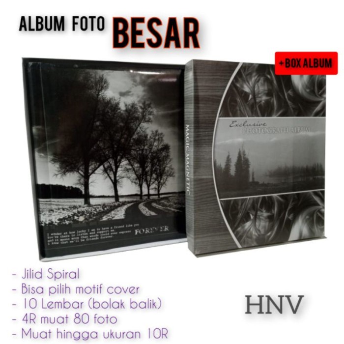 Terbaru Album Foto Magnetik Besar Spiral White Sheet Free Box (',') Promo Terlaris