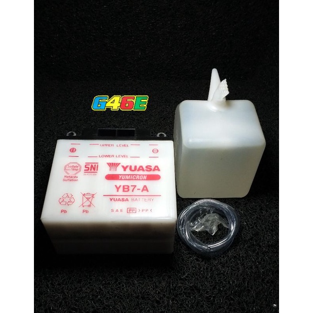 Aki motor thunder accu yuasa aki thunder Yb7-a original komplit 1 set