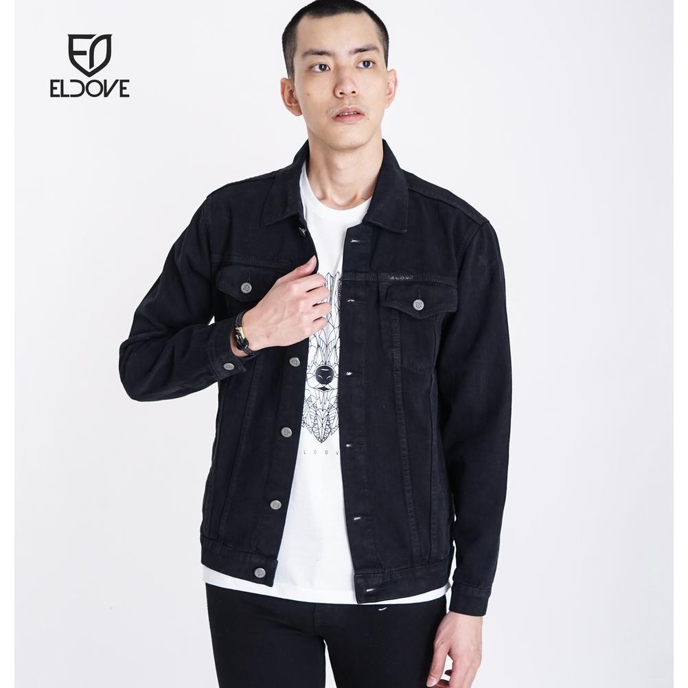 Jaket Pria Kece Abizz Eldove Denim Jacket Black 5033