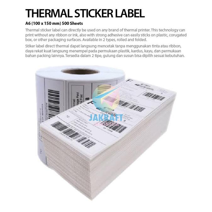 

Label Thermal Inoki 100 X 150 Mm A6 Isi 500 Sticker | 100X150Mm Stiker Kode 239