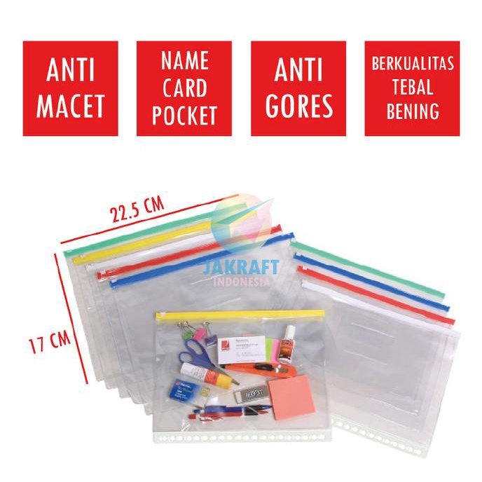 

Zipper Pocket U/ Binder Note A5 Tebal Anti Air Index 20 Lubang Ring Kode 951