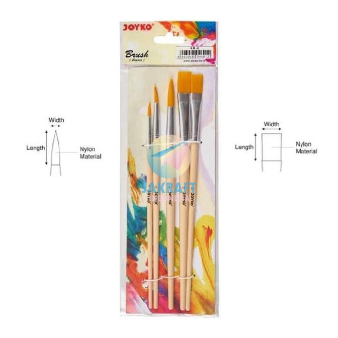 

Kuas Lukis Cat Air Set Joyko Br-8 Isi 5 (No. 4, 6, 8, 10 Dan 12) Kode 376