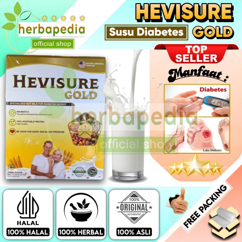 

HEVISURE GOLD USA Susu Diabetes Kencing Manis 100% Asli Original BPOM @12sachet
