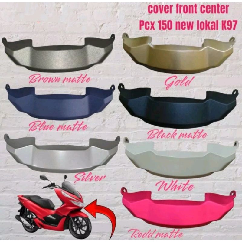cover front center dagu di bawah lampu depan pcx 150 lokal K97 hitam putih gold biru hitam merah dof