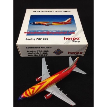 ✅Baru Herpa Wings 500531 Boeing 737-300 Southwest Arizona One Limited