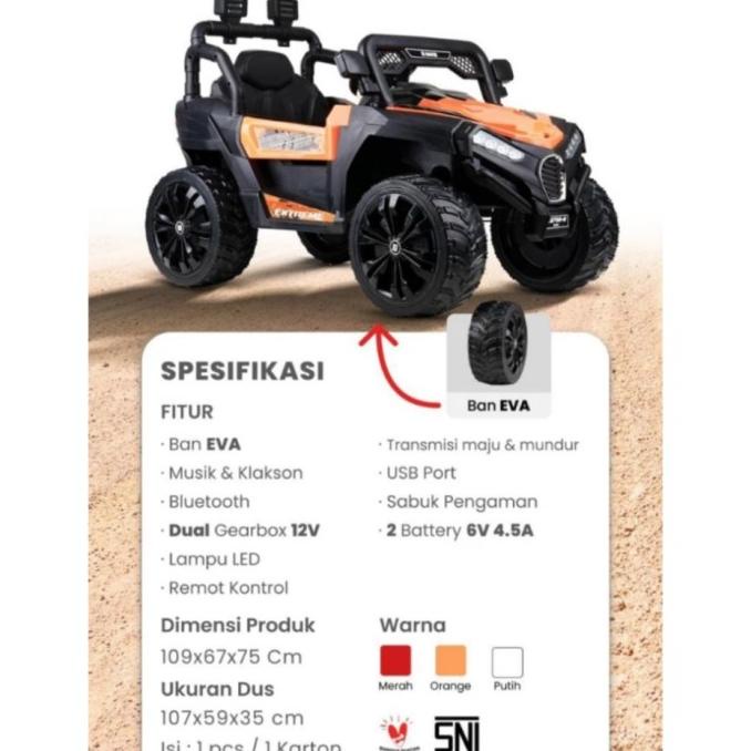 Mainan Anak Mobil Jeep Aki Remot Kontrol Ban Full Karet Rekomen Murah Radiaanastasya