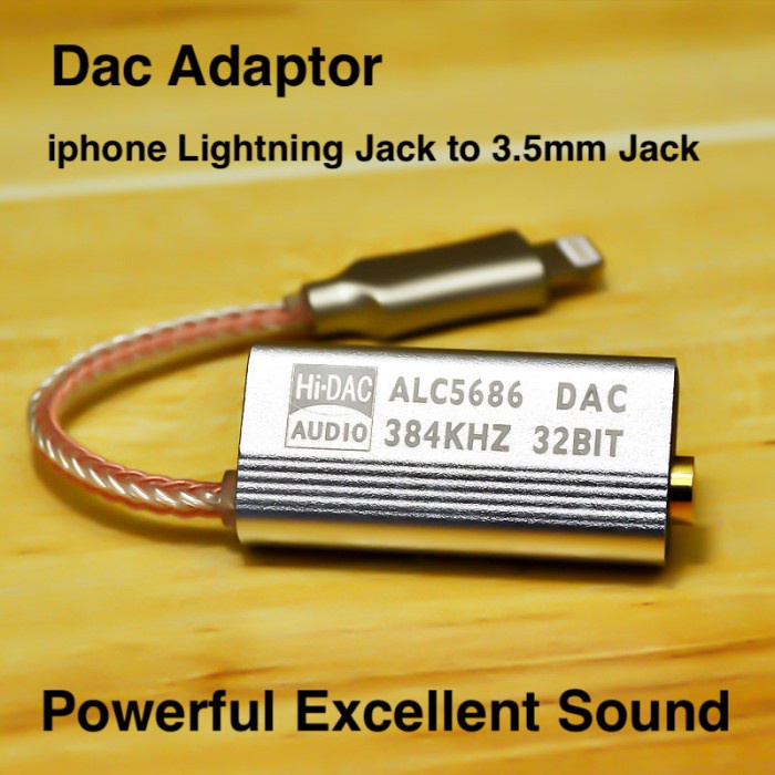 PREMIUM CONVERTER LIGHTNING TO 3.5MM JACK AUDIO DAC ADAPTER IPHONE