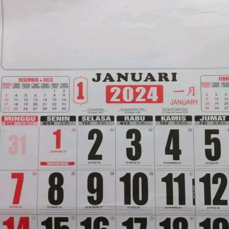 

[ZZR] KALENDER DINDING UKURAN JUMBO 2024 ( UK 50CM 64CM ) 12 LEMBAR VIRAL