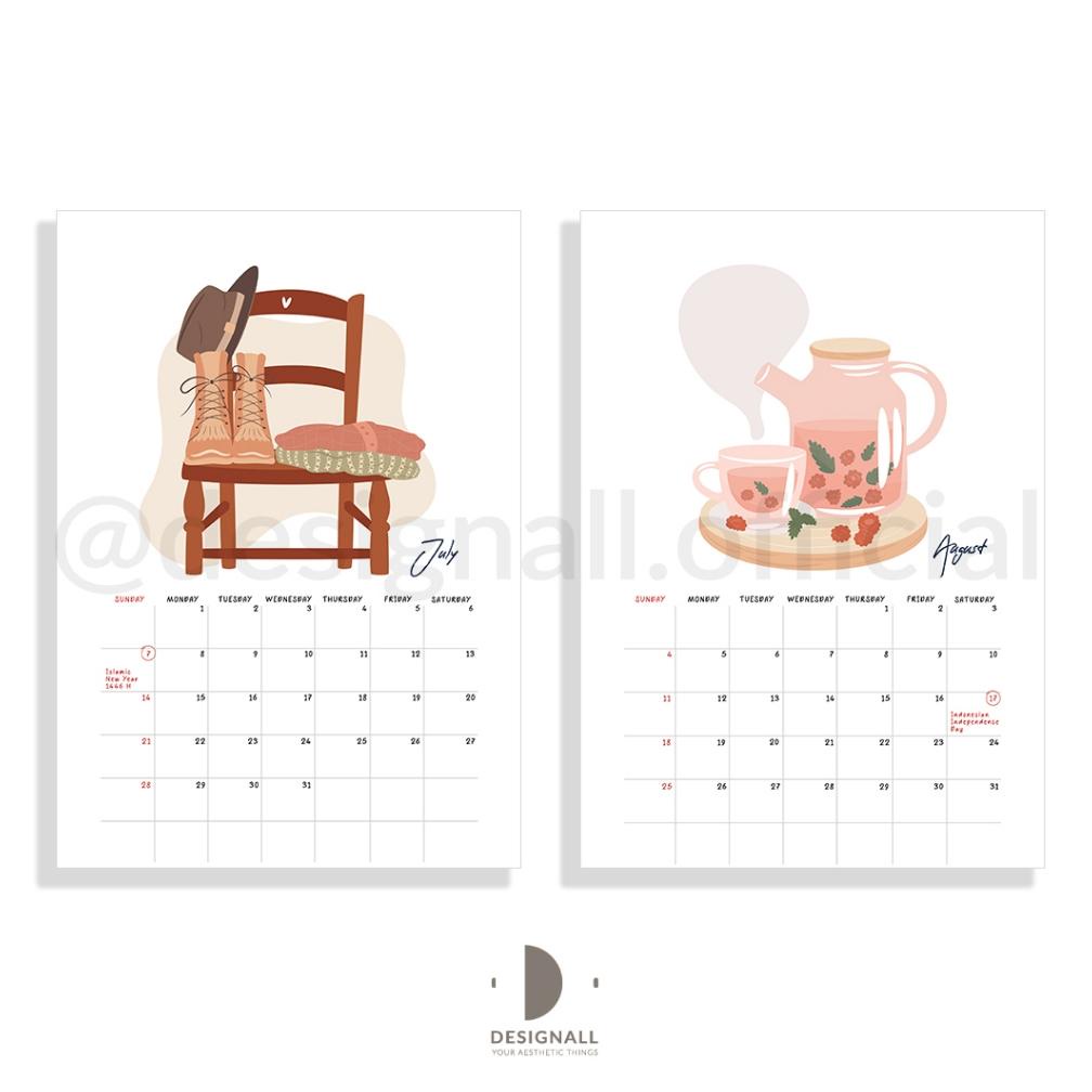 

[ZZR] DESIGNALL KALENDER DINDING AESTHETIC 2024 A3 SPIRAL HF COD