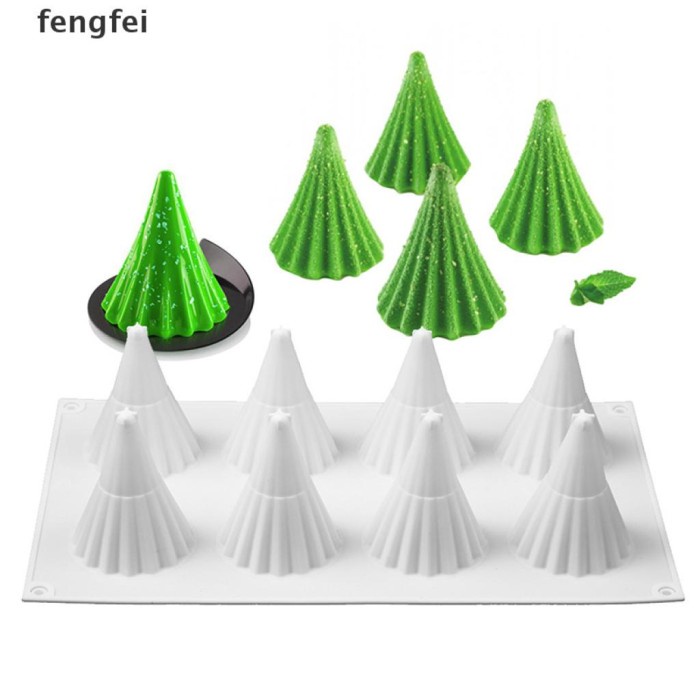 

Cetakan Kue Bentuk Pohon Natal 3D 8 Rongga Bahan Silikon Limited Stock