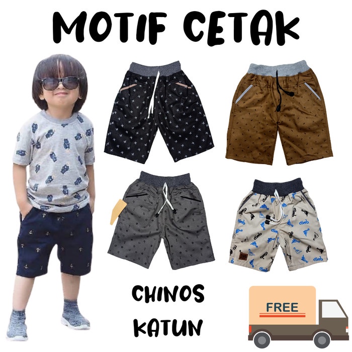 [ORIGINAL] Grosir 4 PCS Celana Anak Laki Laki Chinos Motif Umur 1-18 tahun Murah