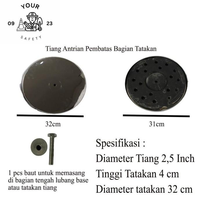 

Tiang Antrian Pembatas Stainless Adjustable Pita