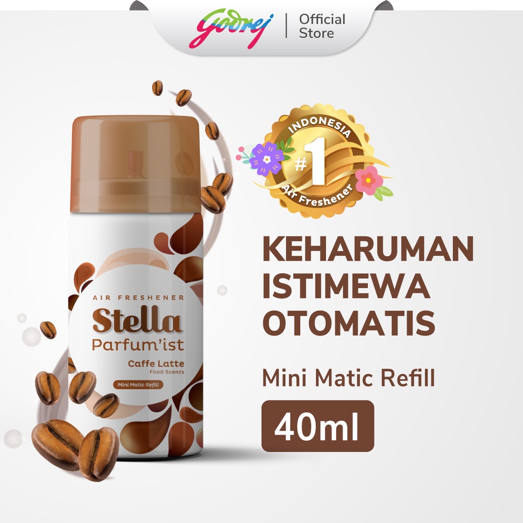 Stella Mini Matic Refill Caffe Latte 40ml - Refill Pengharum Ruangan Otomatis