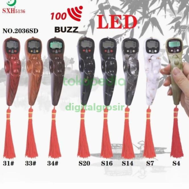 TASBIH DIGITAL PREMIUM MOTIF KAYU MARMER LED ALARM PER 100 BUNYI