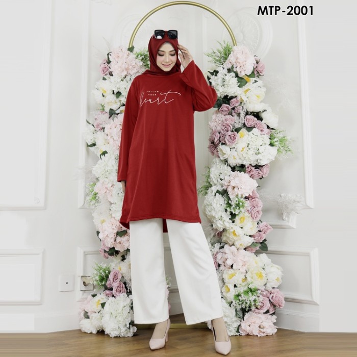 Tunik Kaos Jumbo Big Size Blouse Baju Lengan Panjang Ld 120 130 140