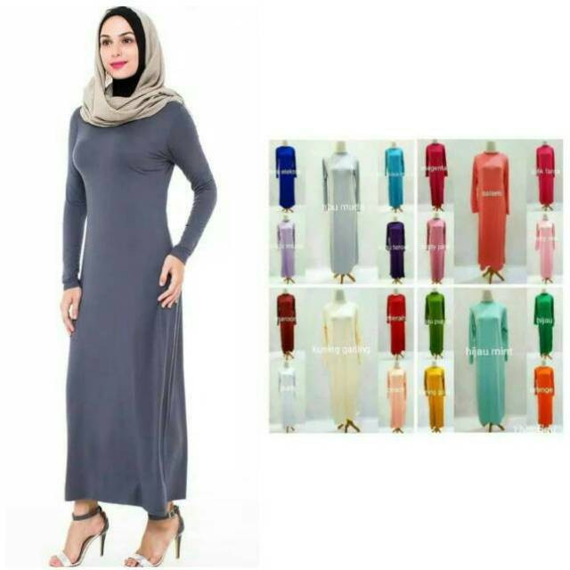 Warna Gamis Manset Jersey Spandek Daleman Polos Inner Kaftan