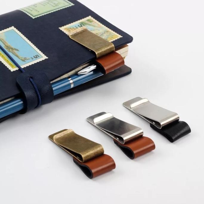 

Pen Holder Notebook Clip leather