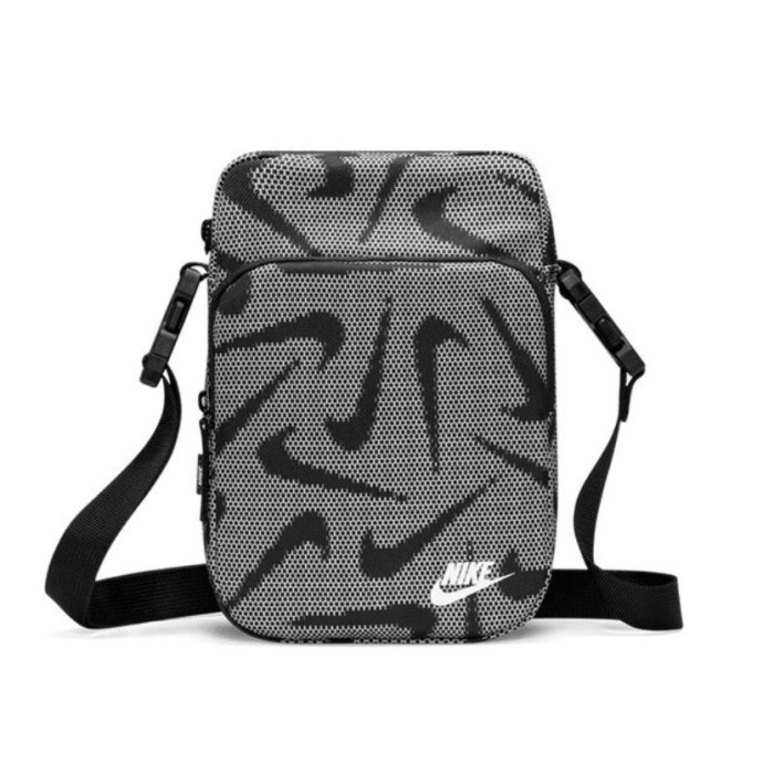 (100% Original) Nike Heritage Crossbody Sling Bag Black White Swoosh