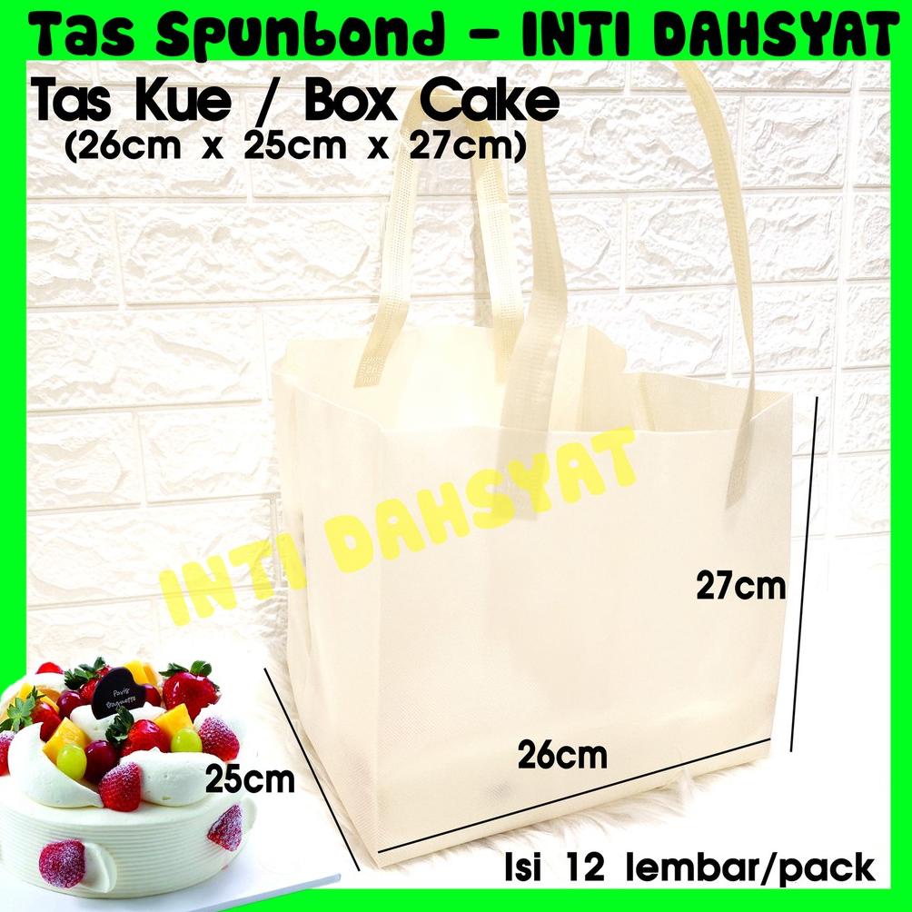 

Model baru - Tas KUE / Box Cake Spunbond Goodie Bag Size 25 (isi 12lembar) 26cm x 25cm x27cm Tas Nasi Kotak Box Bag dan KUAT