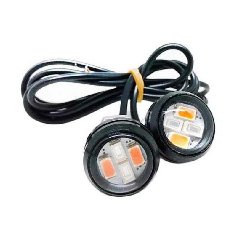 MATA ELANG 2 MODE WARNA SENJA KOTA DRL SEN LED LAMPU TEMBAK EAGLE EYE SEIN MOTOR TERANG