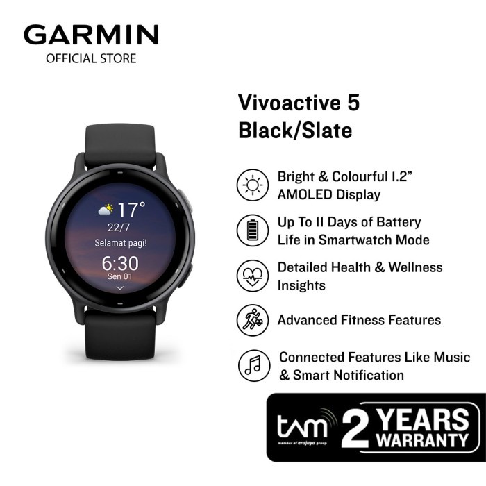 GARMIN VIVOACTIVE 5 - BLACK/SLATE