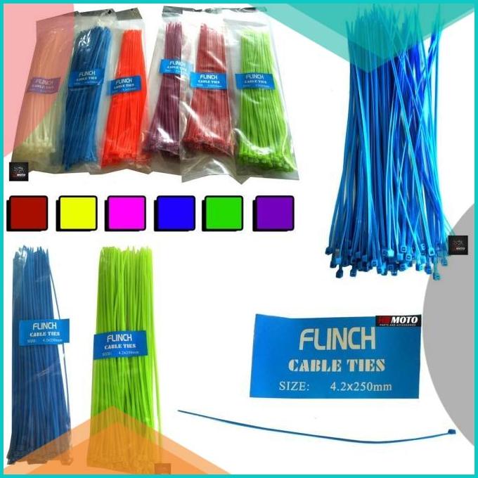 

1 pack isi 100 pcs CABLE TIES FLINCH / Pengikat Kabel / Tali Ties / 4.