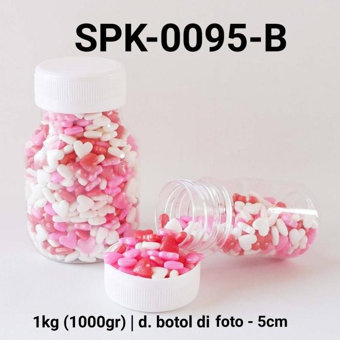 

Baru SPK-0095-B Sprinkles sprinkle sprinkel 1kg 1 kg kilo hati merah pink