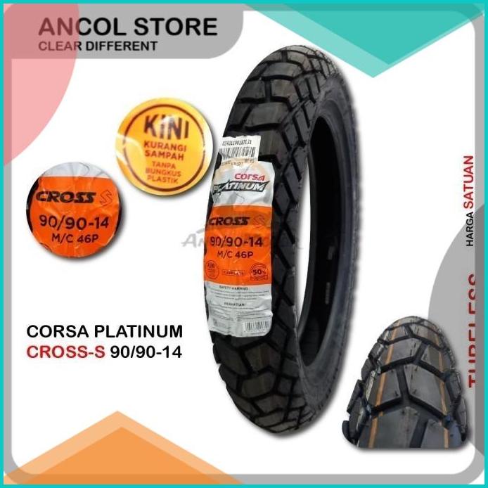 Ban CORSA 90/90-14 CROSS S Platinum Ban Luar Motor Matic Tubeless Type