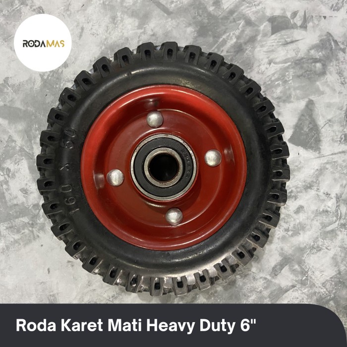 Roda Karet Mati Heavy Duty / Roda Karet Kembang 6" ( Roda Saja )