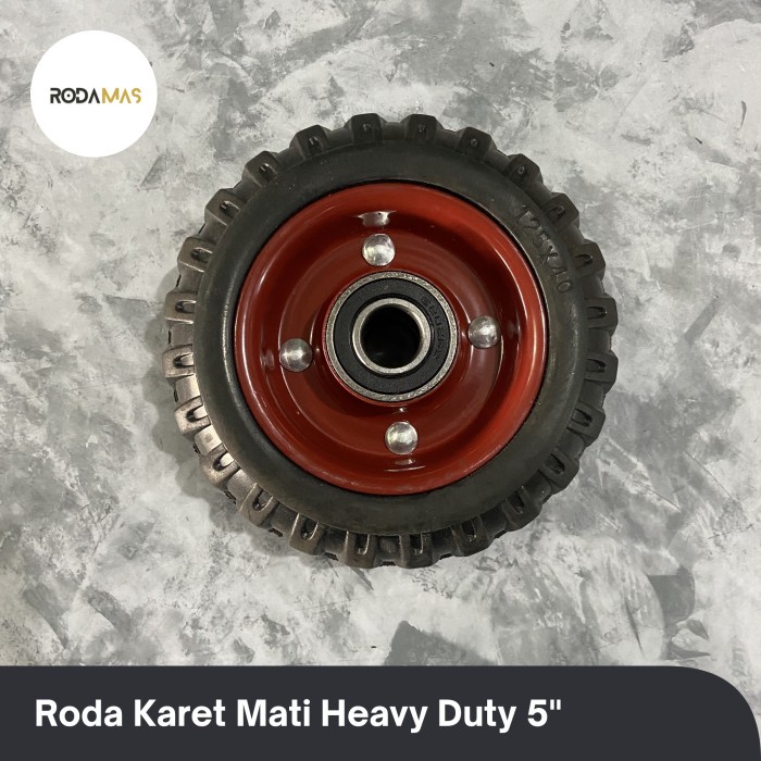 Roda Karet Mati Heavy duty / Roda Karet Kembang 5" ( Roda Saja )