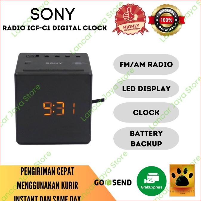 Radio FM/AM Clock Digital Sony ICF-C1