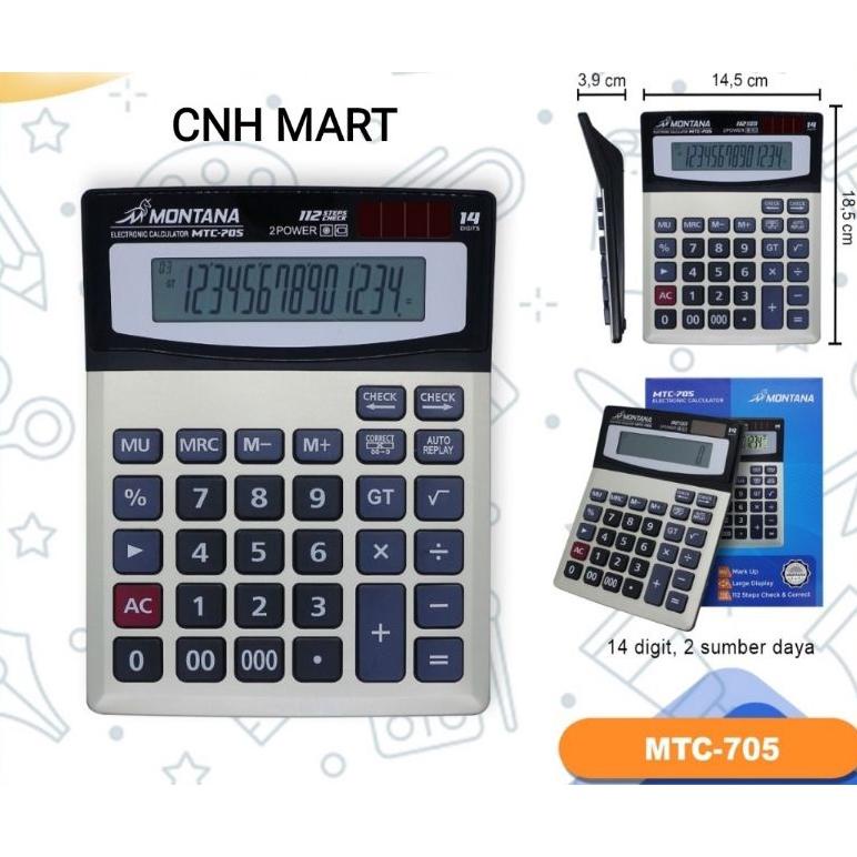

PROMO calculator besar Montana 14 digit MTC -705 2 sumber daya COD