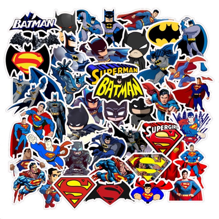 

SALE 45pcs Stiker Motif Batman & Superman Bahan Pvc Anti Air Termurah