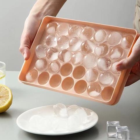YHOME Cetakan Es Batu Bulat 33 Cube Ice + penutup cetakan / Cube Tray Cetakan Jelly / Ice Cube Tray 