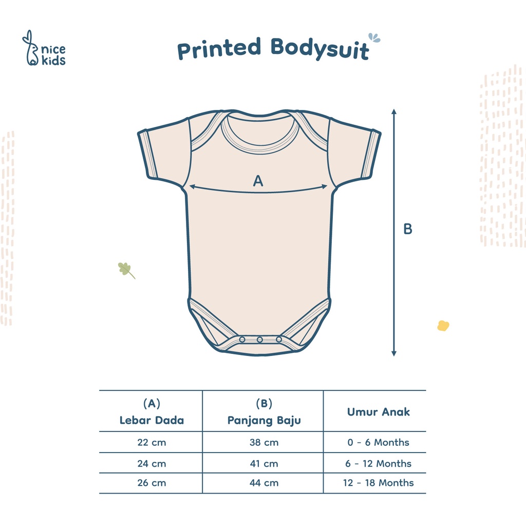 Nice Kids - Printed Bodysuit WINTER COLLECTION (Unisex Onesie 0-18 Bulan) Jumper Romper Baju Anak Bayi Newborn Pattern Motif