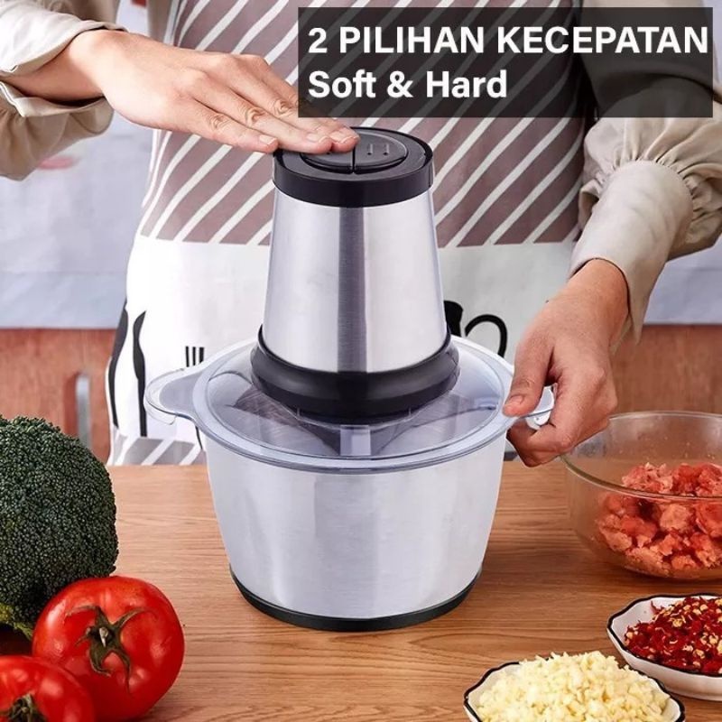 Mesin Blender Ggiling Daging Stainless - Meat Griender Belender Chopper Daging Bakso - Elektrik