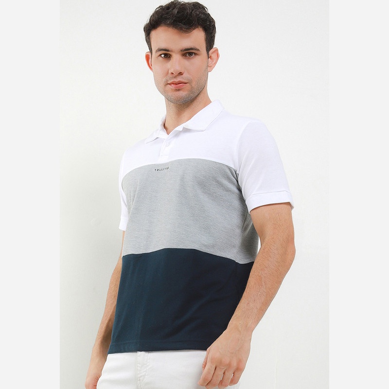 Tolliver Sporty Combo Polo Shirt Pria
